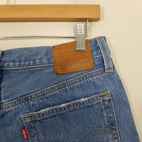 Levi's Premium 501 Button Fly Jean Shorts Blue Size 28 - Picture 5 of 7